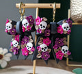Skull Bow Dangle Earrings: Handmade Floral Stainless Steel Hoops