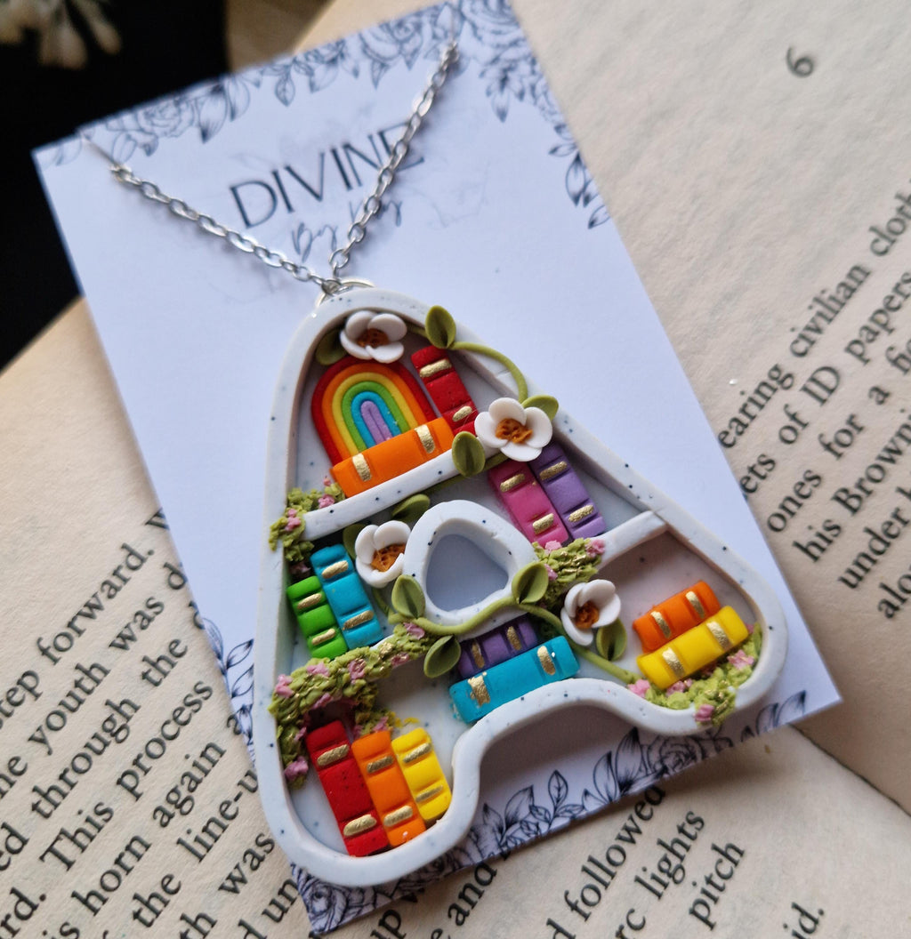 Personalized Bookshelf Necklace: Book Lover Gift