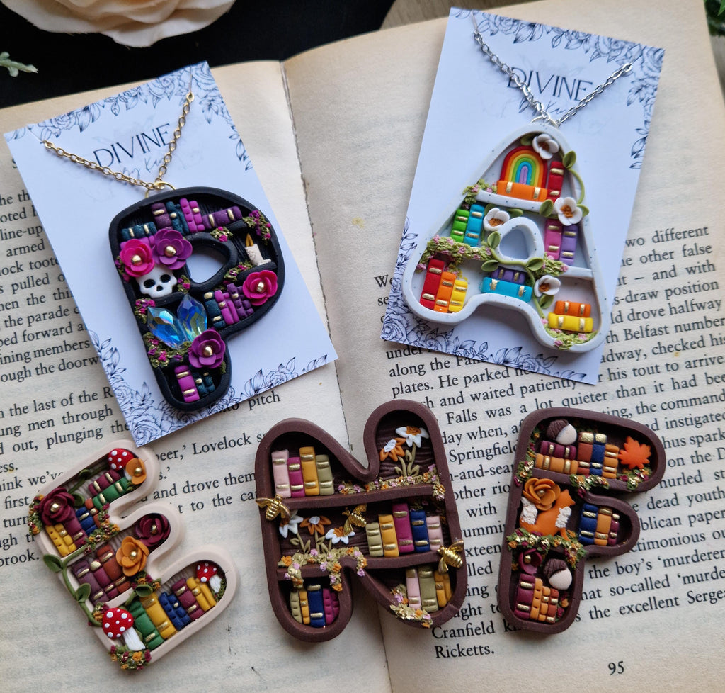 Personalized Bookshelf Necklace: Book Lover Gift