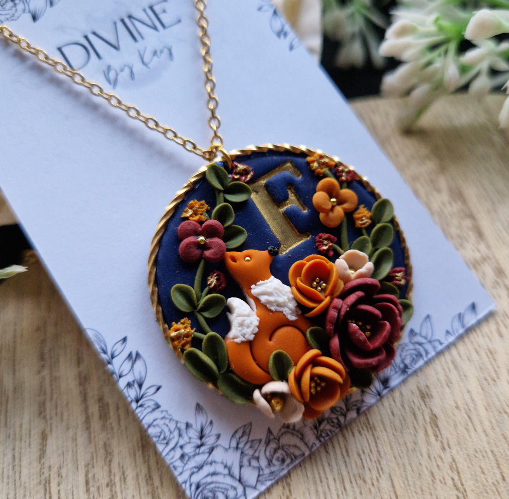 personalised fox necklace