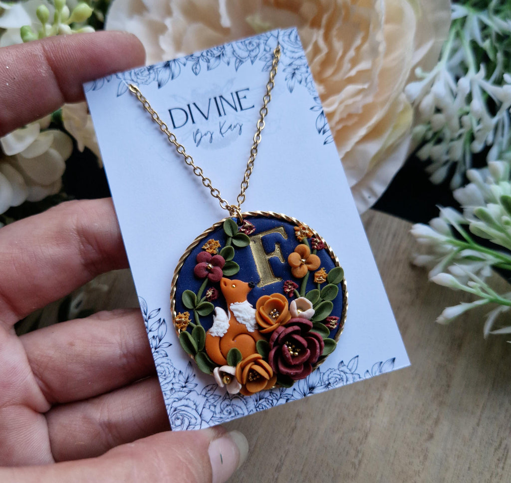 personalised fox necklace