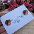 Christmas Stud Earrings: Festive Orange Fruit Charms