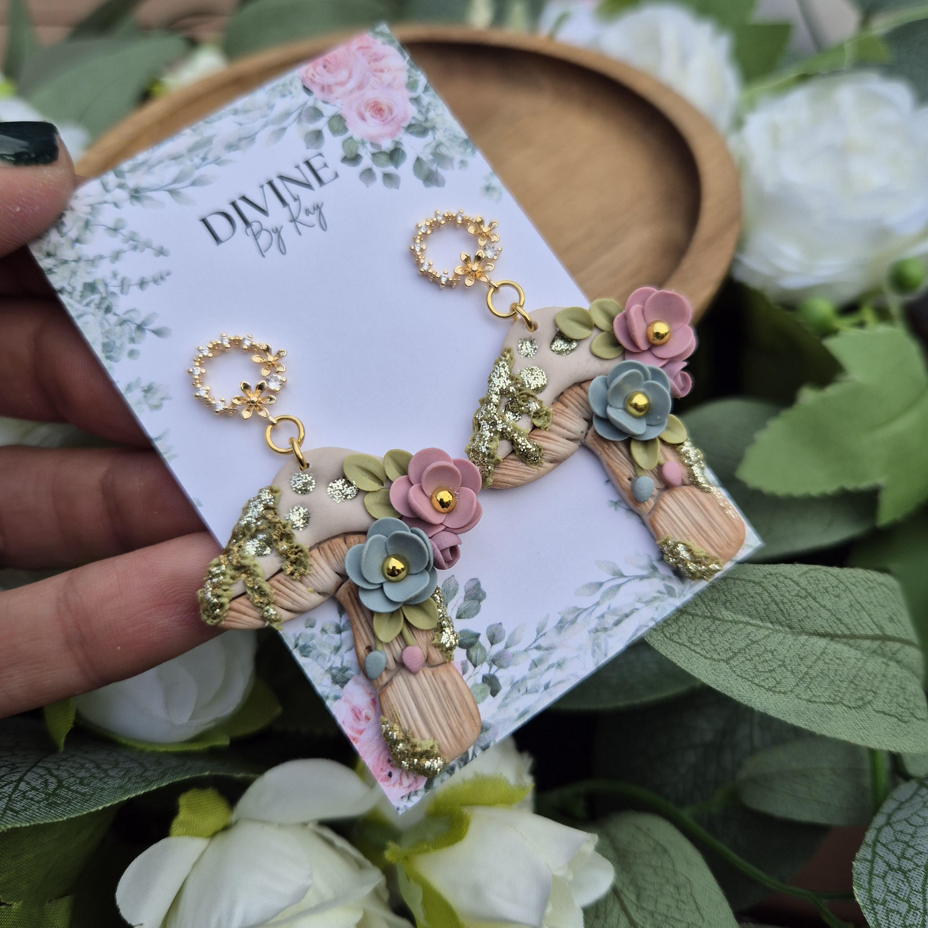Handmade Clay Mushroom Earrings: Quirky Book Lover Jewelry