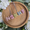 Flower Initial Pendant Necklace: Personalized Birthday Gift