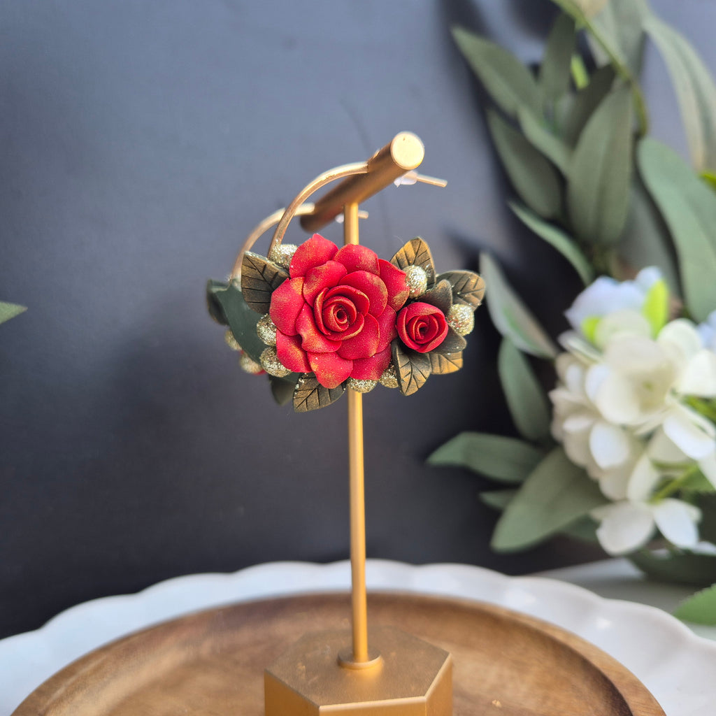 Rose dangle earrings