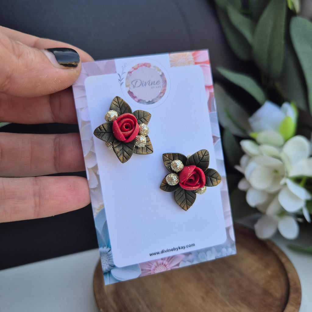Rose stud earrings