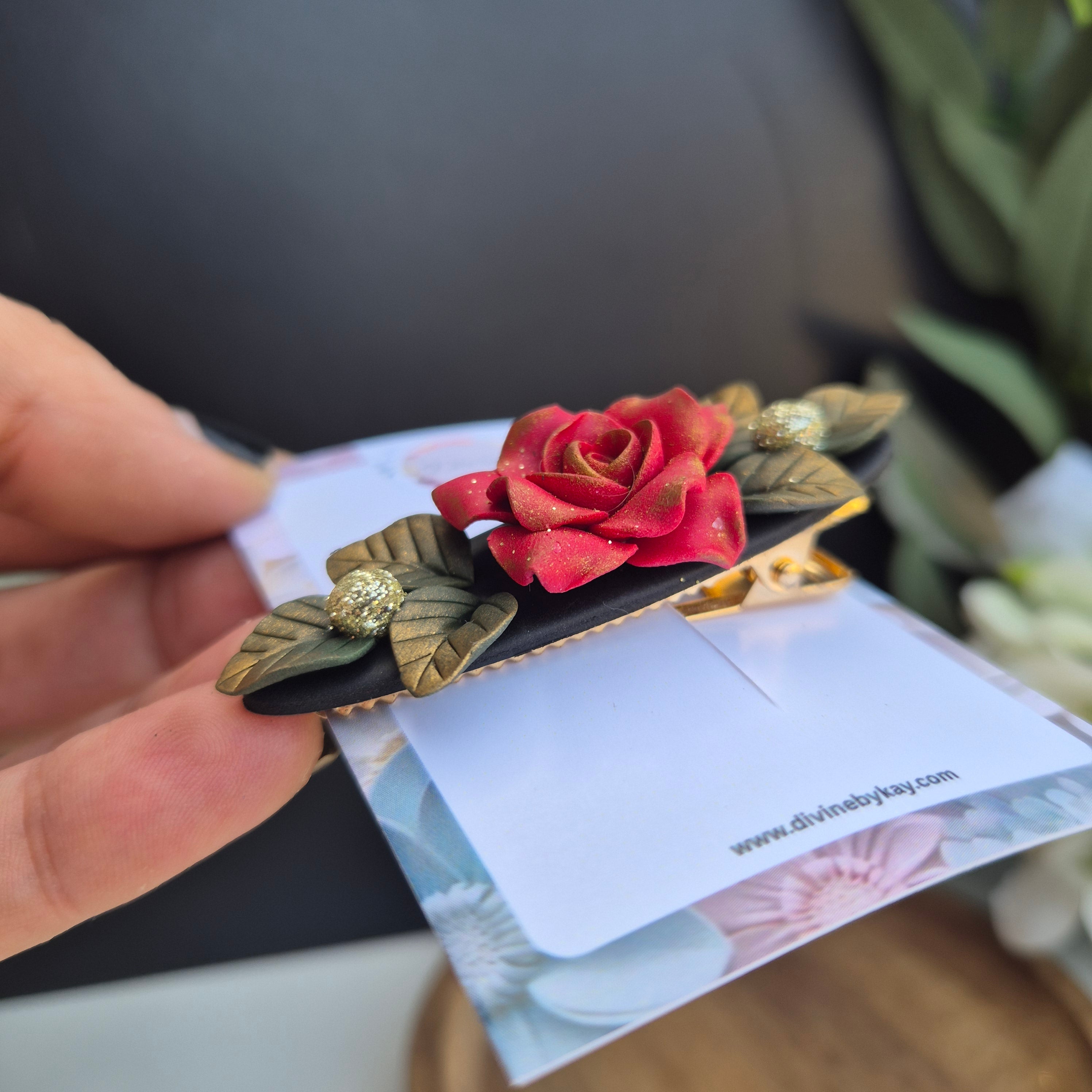 Rose hair clip