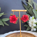 Rose dangle earrings