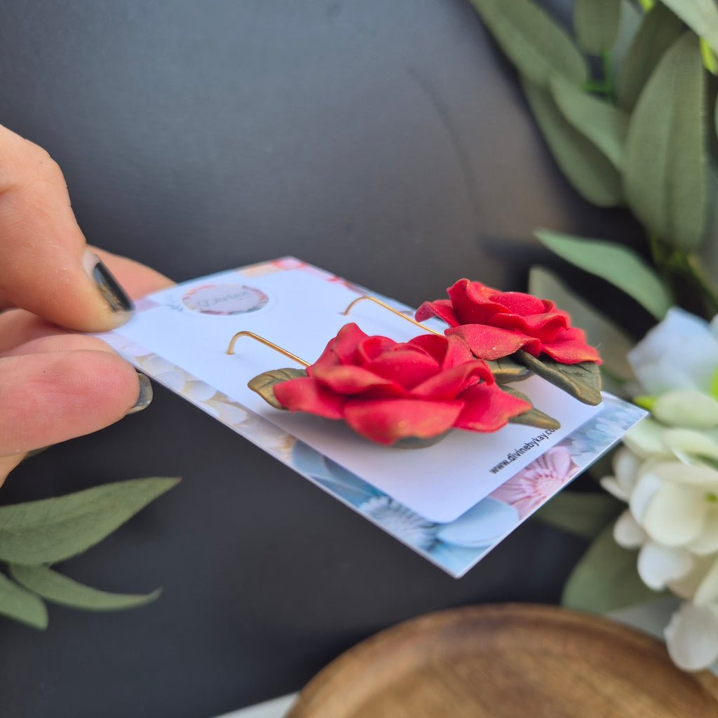 Rose dangle earrings