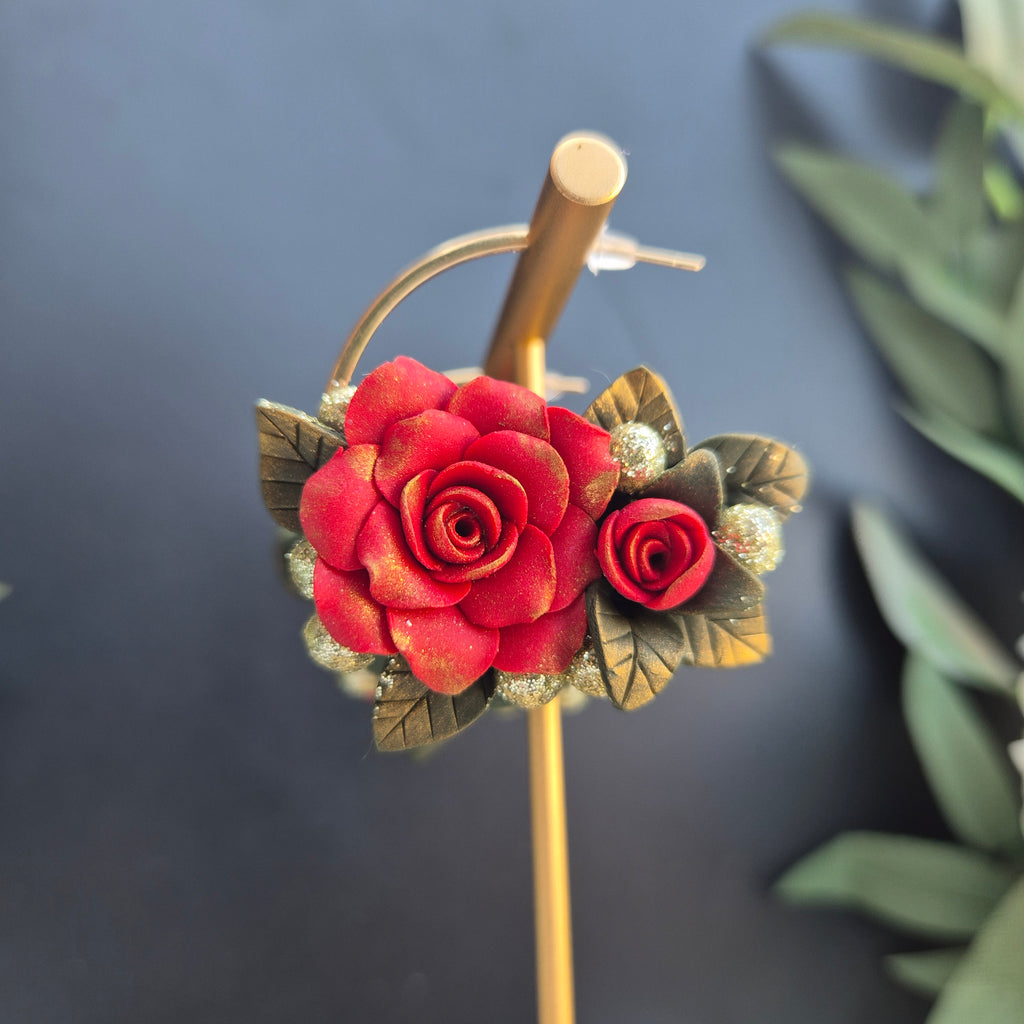 Rose dangle earrings