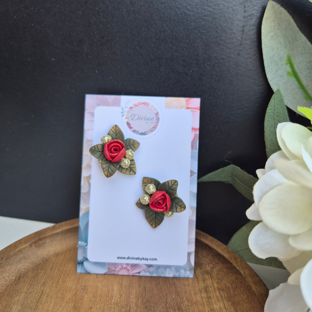 Rose stud earrings