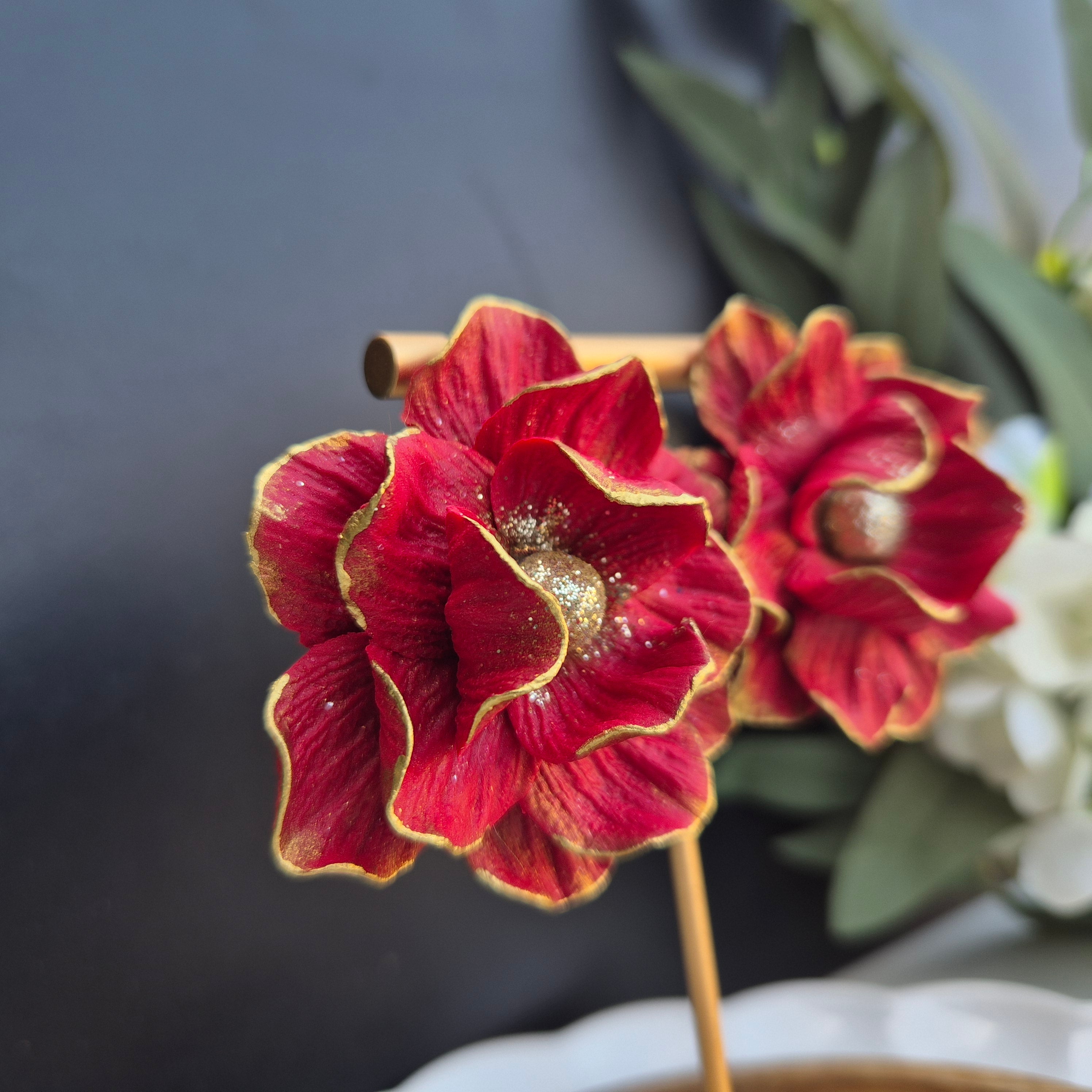 Rose stud statement earrings