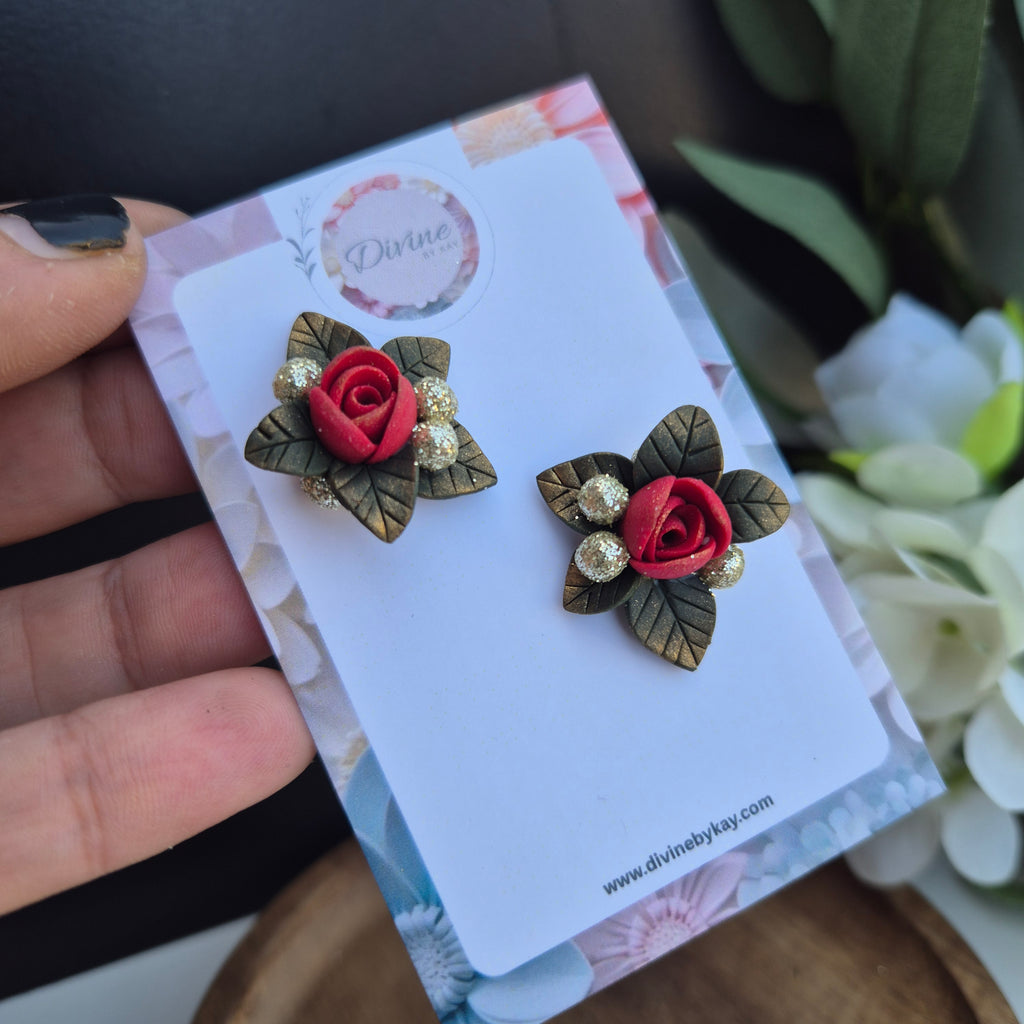 Rose stud earrings